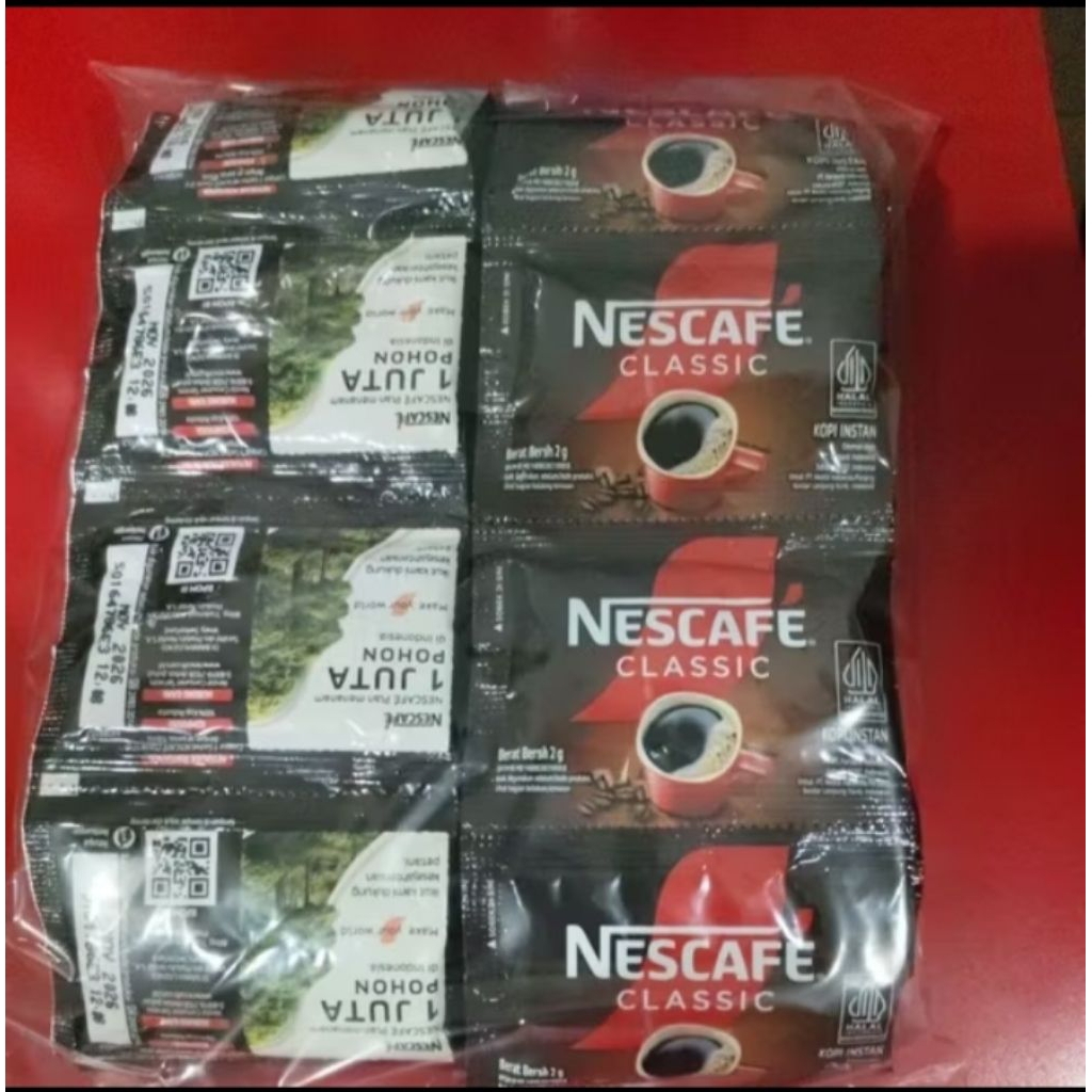

Nescafe clasic 2 g, 1 karton isi 60 renceng