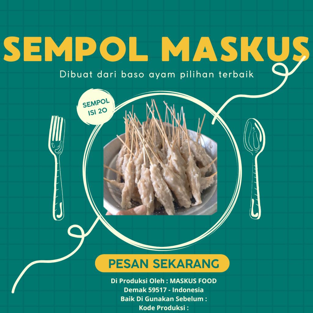 

Sempolan Ayam Sempol Ayam Maskus Kemasan Isi 20 Tusuk 100% Halal Di Jamin Enak Maknyus