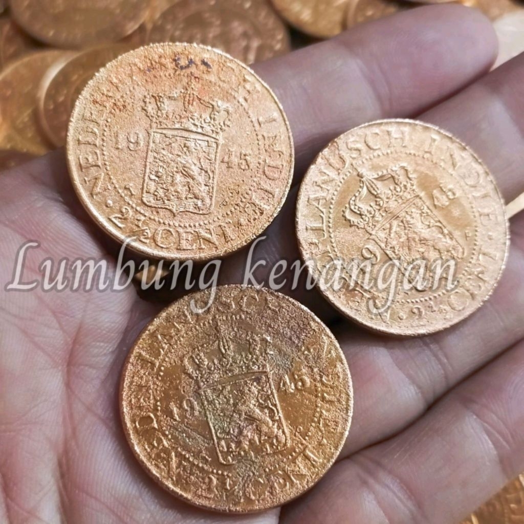 koin Benggol 2,5 cent nederland indie, uang jaman Belanda