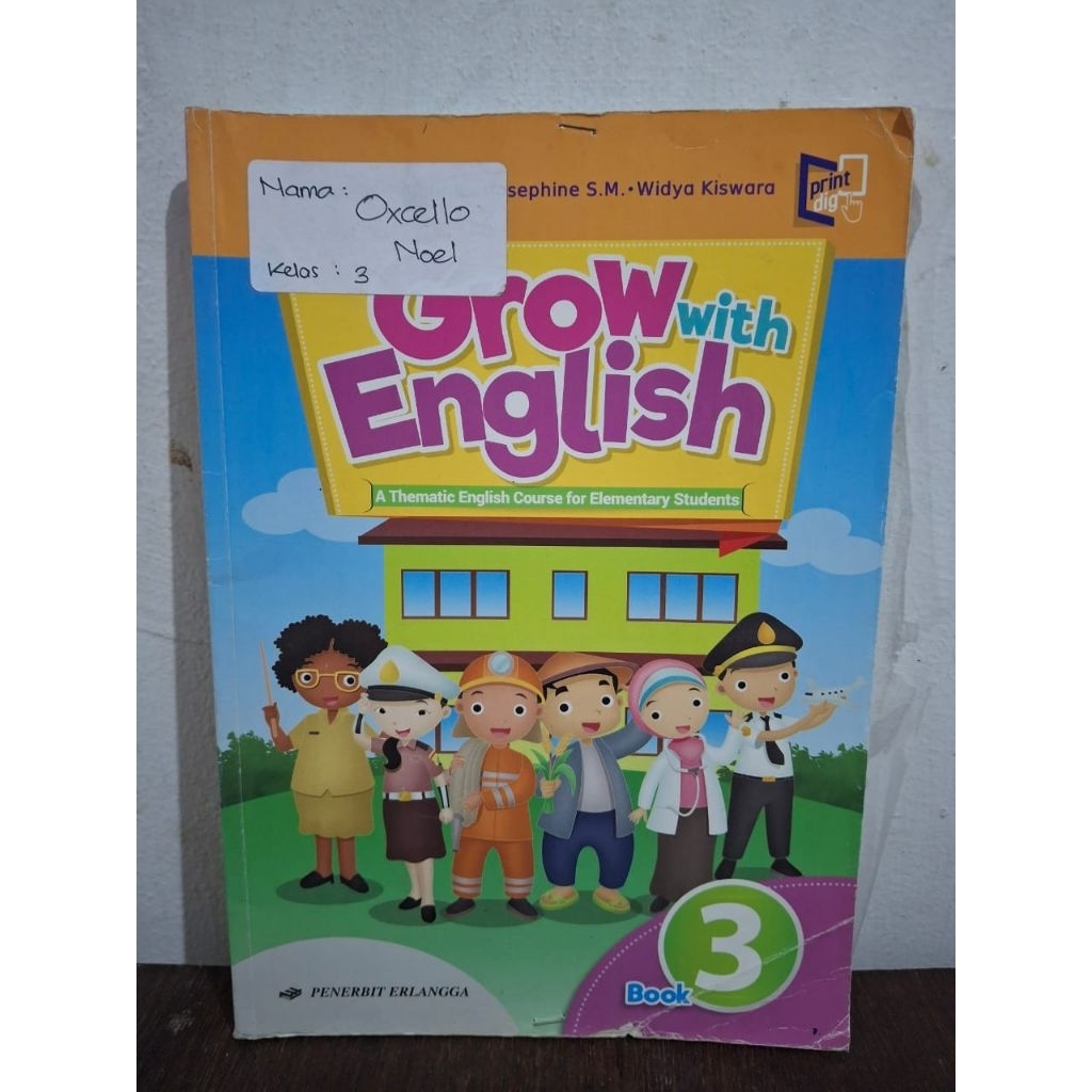 Buku Bekas Erlangga Bahasa Inggris Grow with English Kelas 3 SD Ori
