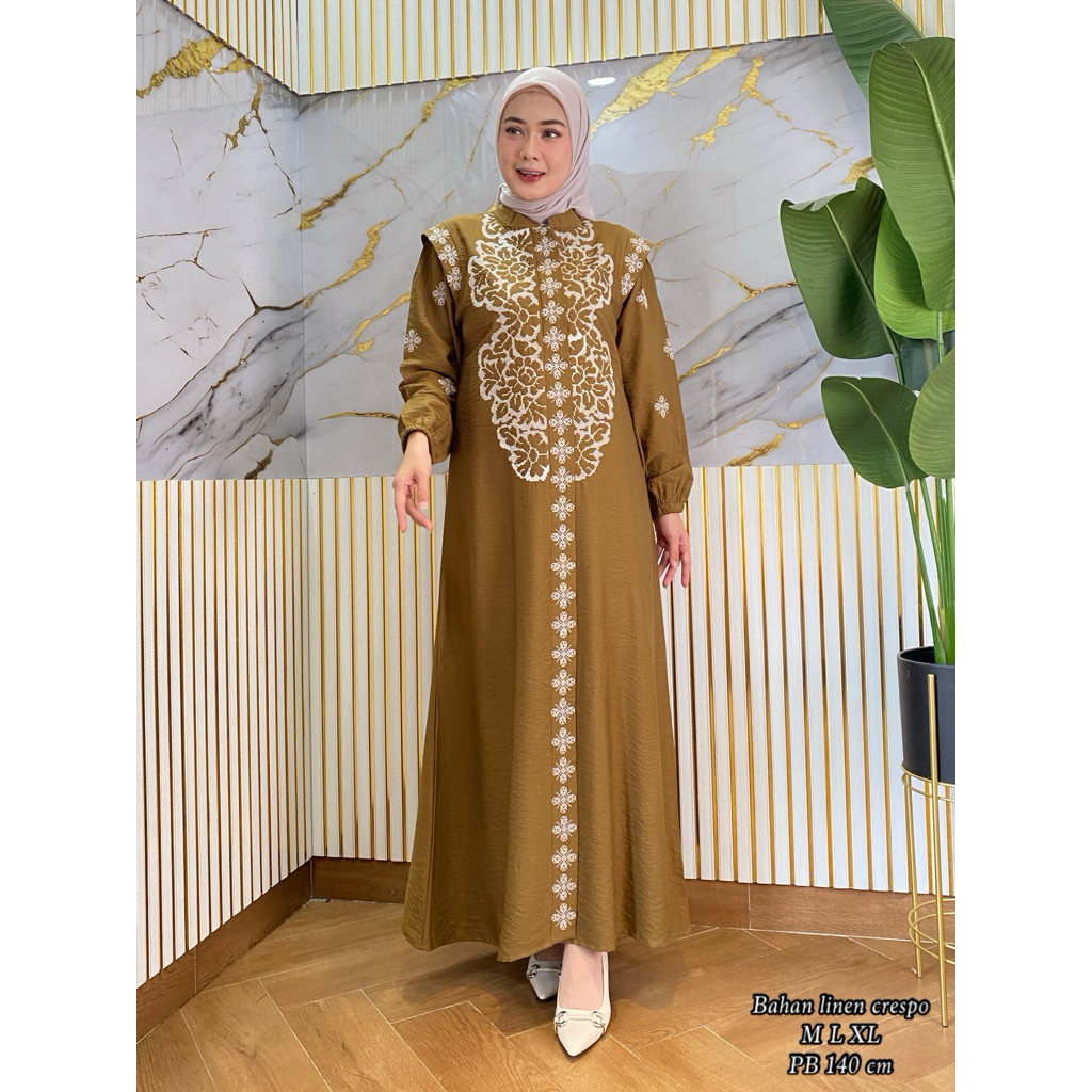 RIDD FASHION - GAMIS BORDIR/LINEM CRESPO/BORDIR STRIMIN/GAMIS WANITA