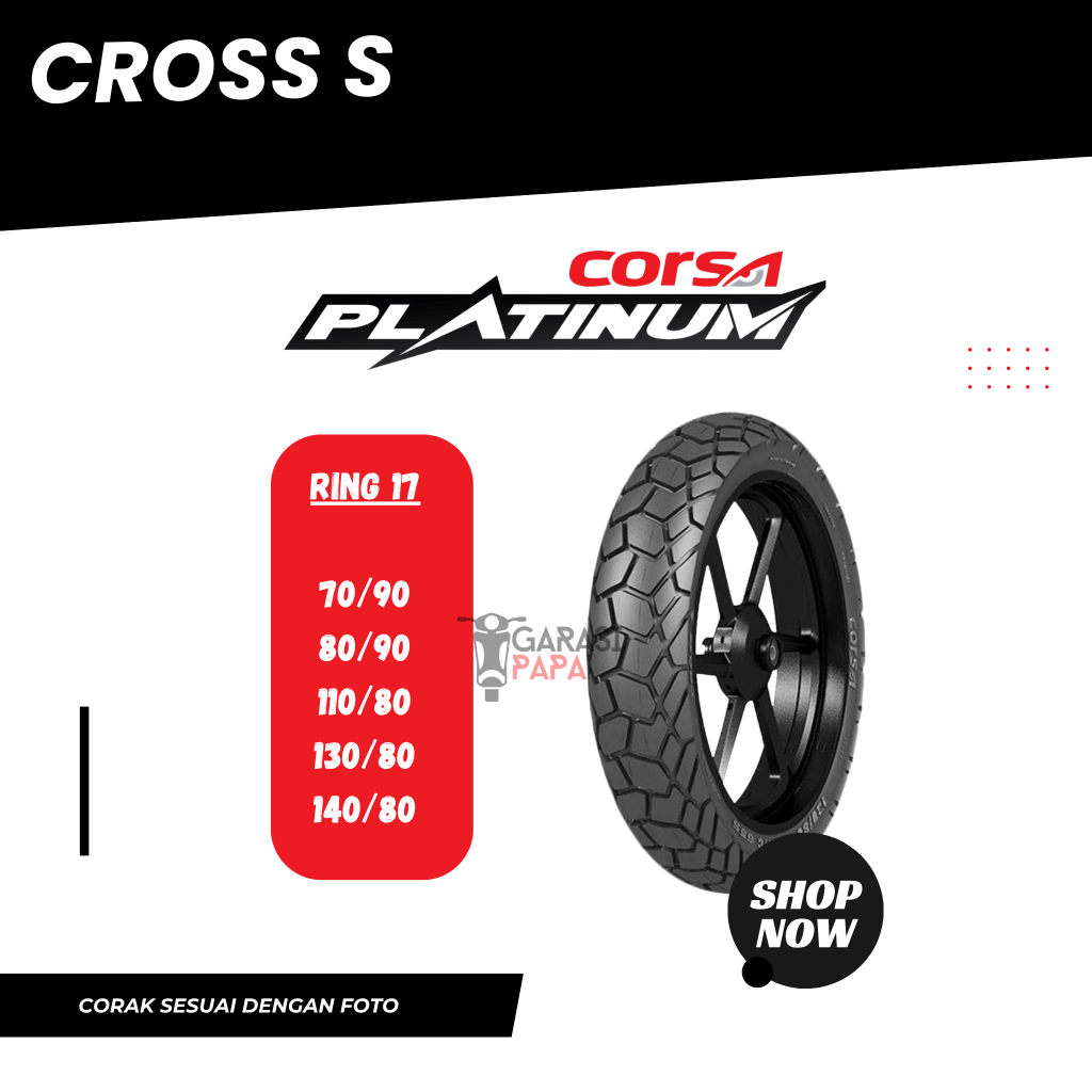 CUCI GUDANG Corsa Ban Motor Tubeless Cross S 70 80 110 130 140/ 90 90 80 80 80 Ring 17 Motor Bebek d