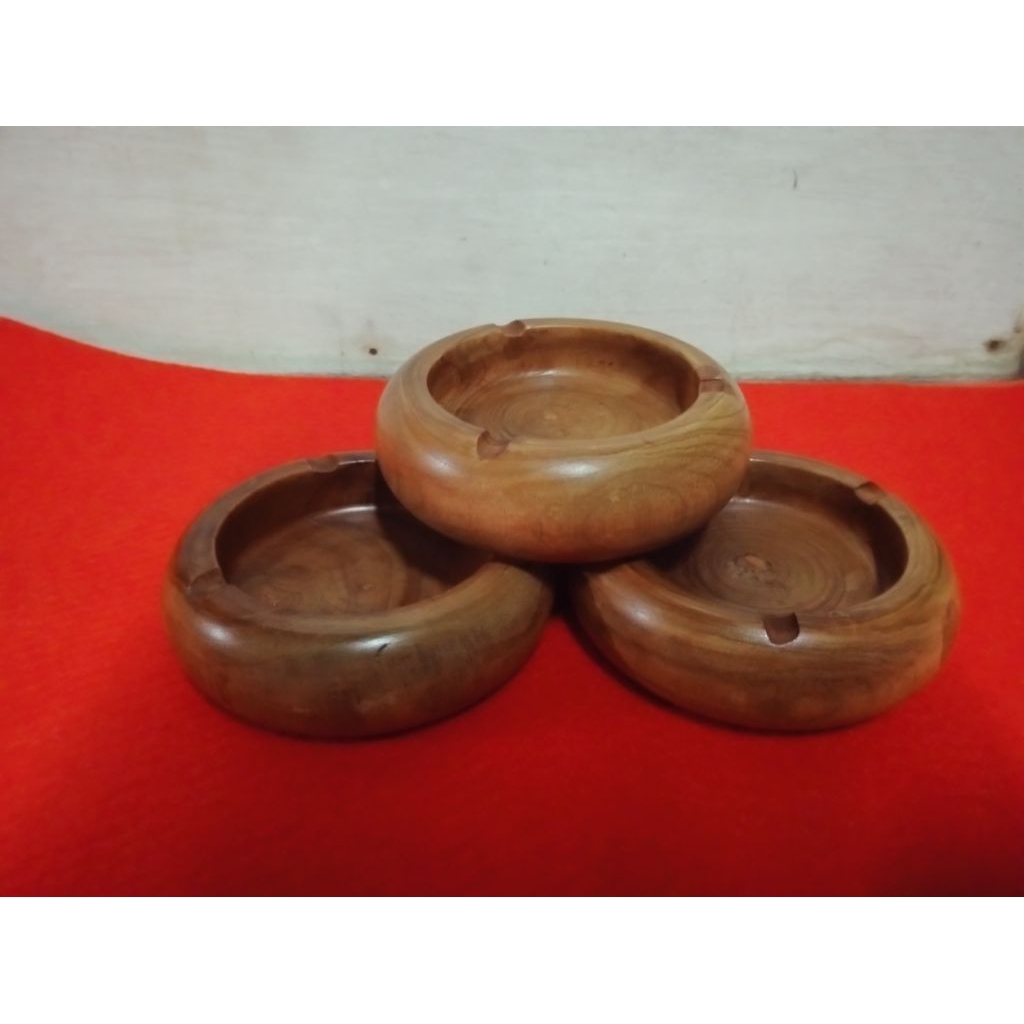 Asbak Donat kayu jati Plitur