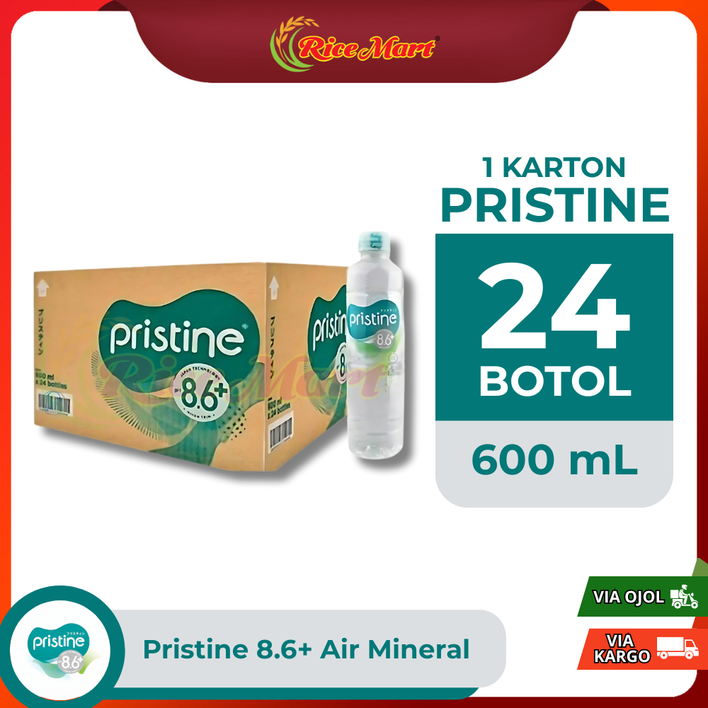 

[INSTAN] PRISTINE 8+ 600ml Air Mineral 1 Karton isi 24 Botol / PRISTINE 600ml 1 Dus