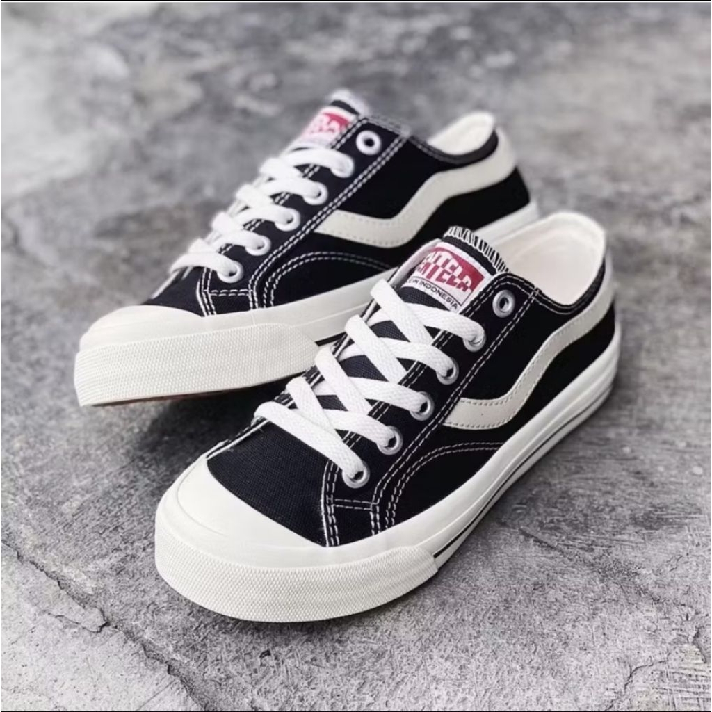 Sepatu Ventela Publik Low Sneakers Pria Wanita/Sepatu Ventela Hitam putih Cocok untuk Kerja/Sepatu V