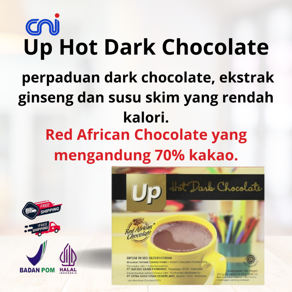 

Up cocoa Hot Dark Chocolate 70% coklat Hitam turunkan kolesterol trigliserid dan kesehatan jantung
