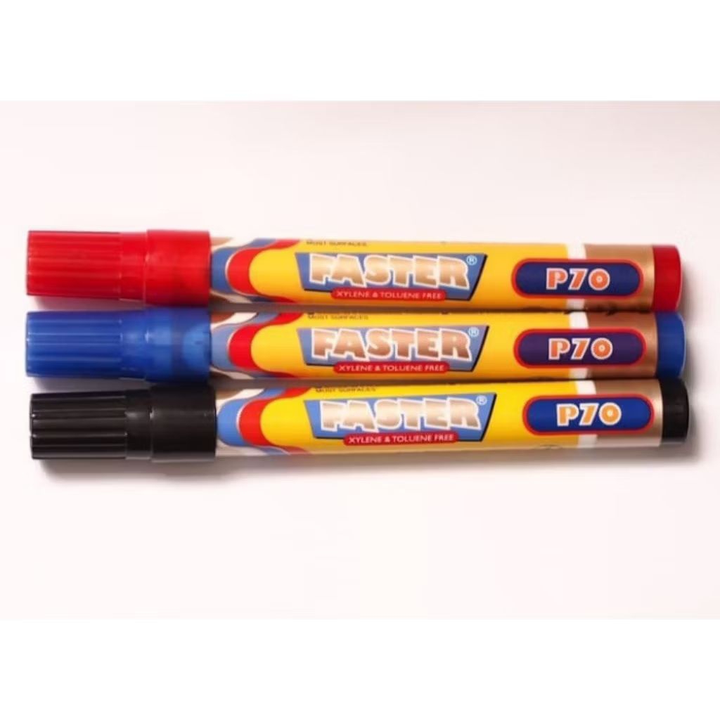 

Spidol permanen merk Faster P70 / SPIDOL FASTER Permanen P70 Hitam Merah Biru /Permanent Marker Murah (harga 1 pcs )