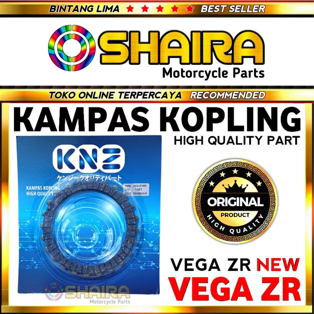 NEW - KAMPAS KOPLING VEGA ZR NEW 2011 / KNZ HIGH QUALITY PART / KAIN KOPLING VEGA ZR NEW / KAMPAS KO