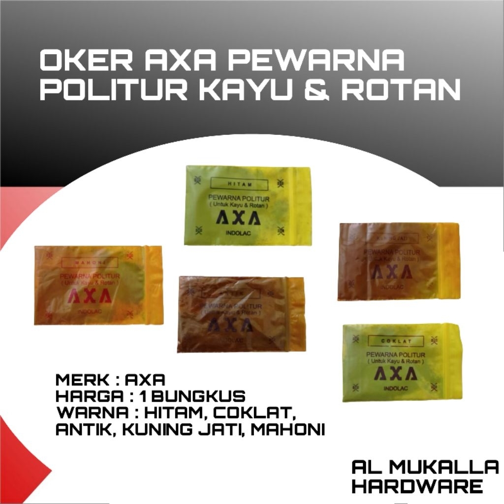 [ 1 Pcs ] Oker Axa Pewarna Politur Untuk Kayu & Rotan