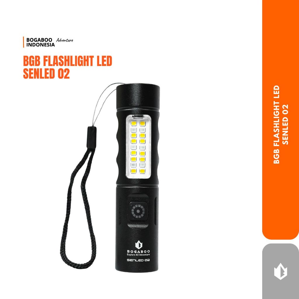 Senter Bogaboo SENLED 02 Senter Mini  LED - LED COB - Lampu  Flashlight Cas USB Type-C - MINI COB  K