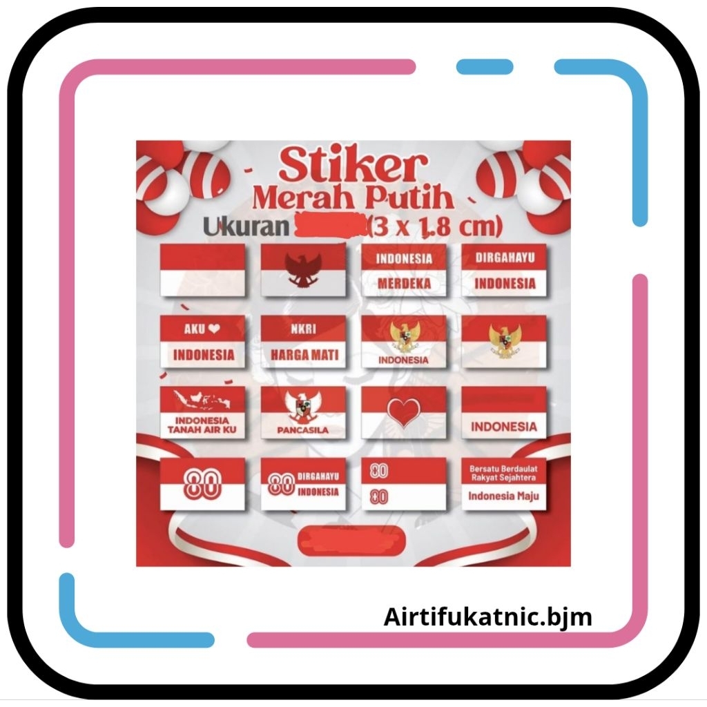 

Stiker Pipi Merah Putih 5 Pcs / Sticker Bendera Pipi / Stiker Tempel Pipi / Ukuran Kecil