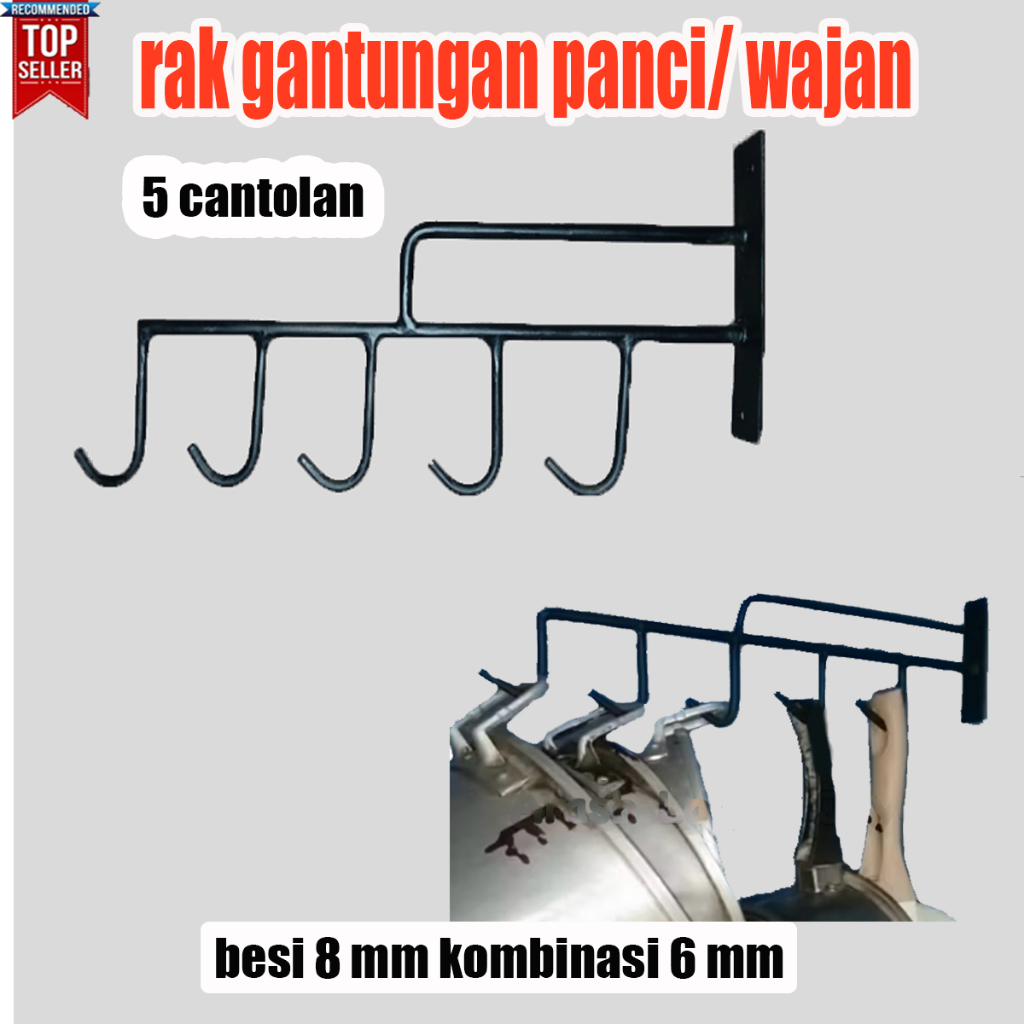 Rak gantungan panci rak wajan tempel dinding