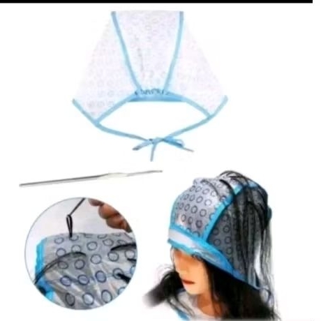 Topi highlight ,alat cat rambut plastik.