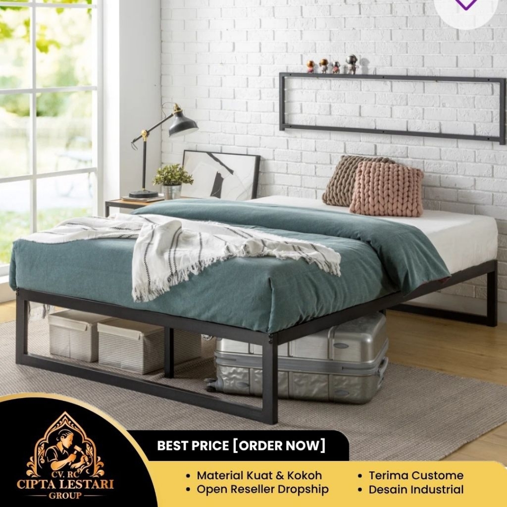 KOKOH Dipan Industrial King Size 180x200 | Tempat Tidur Industrial | Dipan Industrial