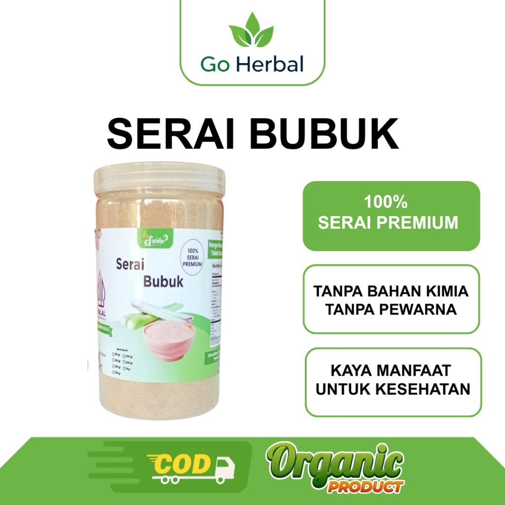 

Sereh bubuk sere bubuk serai bubuk tanpa campuran kemasan jar