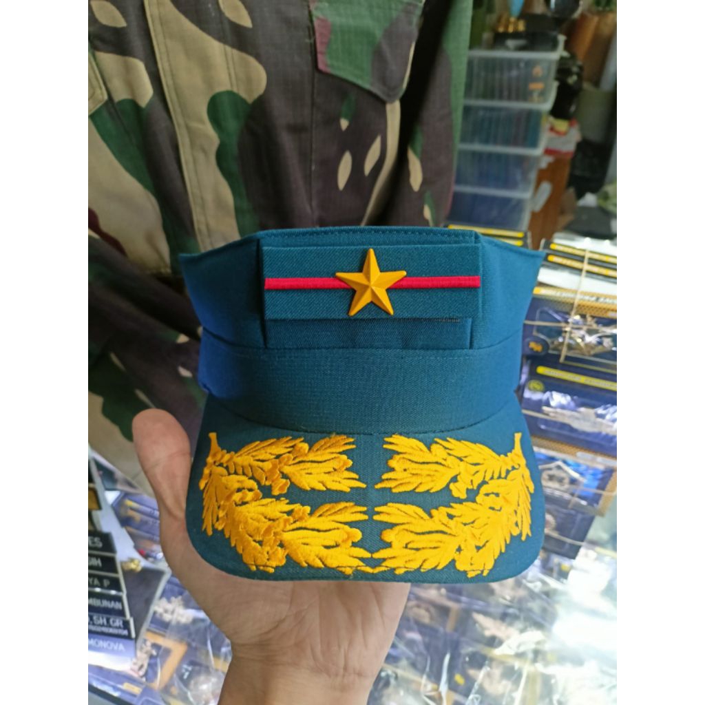 Topi Pet PDH Okinawa + Pangkat Brigjen AL