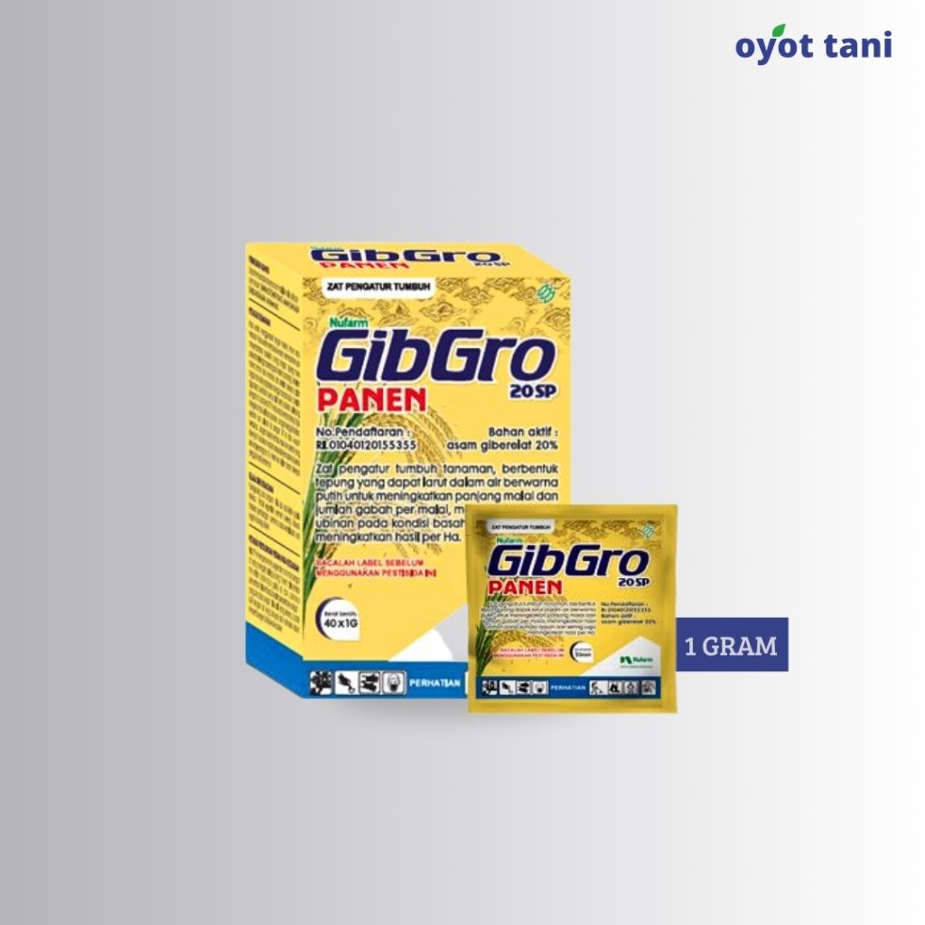 Gibgro 20SP Panen 1 gram (Original) | Zat Pengatur Tumbuh (ZAT) Bahan Aktif Giberelat (GA3) 20% | Co