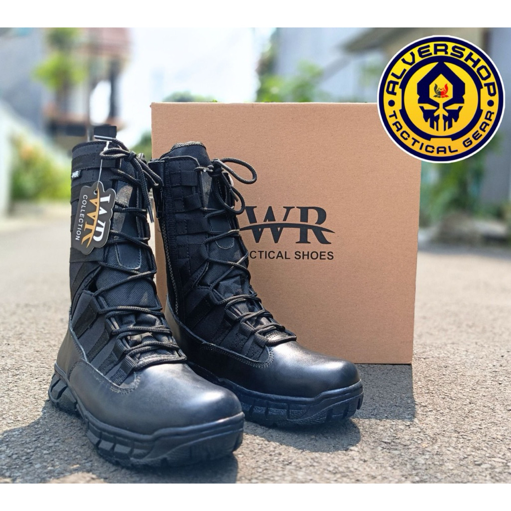 Sepatu Tactical PDL Ninja Nike WR Tali Biasa Model Boa Hitam Alvershop_TG