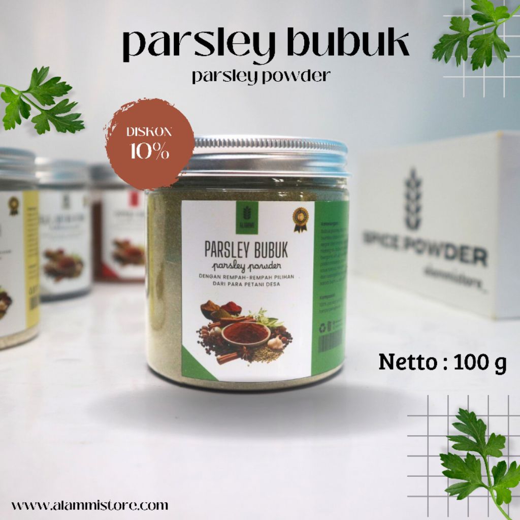 

Bubuk Parsley 100 gr Tanpa Pengawet Tanpa Campuran Tanpa Msg Rempah - Rempah spice Powder