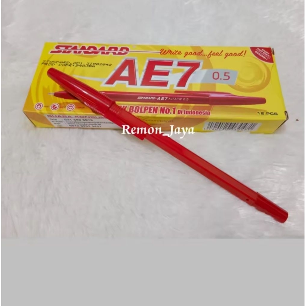 

Pulpen / Pen / Pena Standard AE7 (12 Pcs). [Merah,Biru,Hitam].
