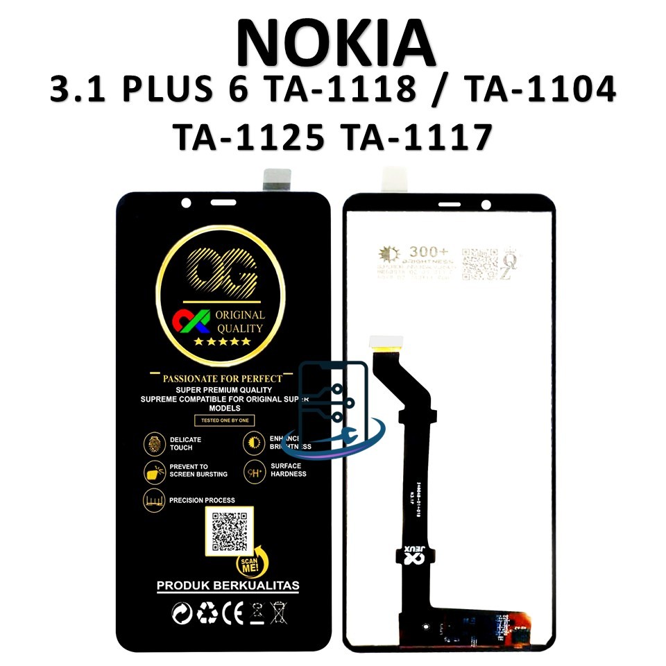 LCD TOUCHSCREEN NOKIA 3.1 PLUS 6 TA-1118 TA-1104 TA-1125 TA-1117 COMPLETE ORIGINAL 1 SET