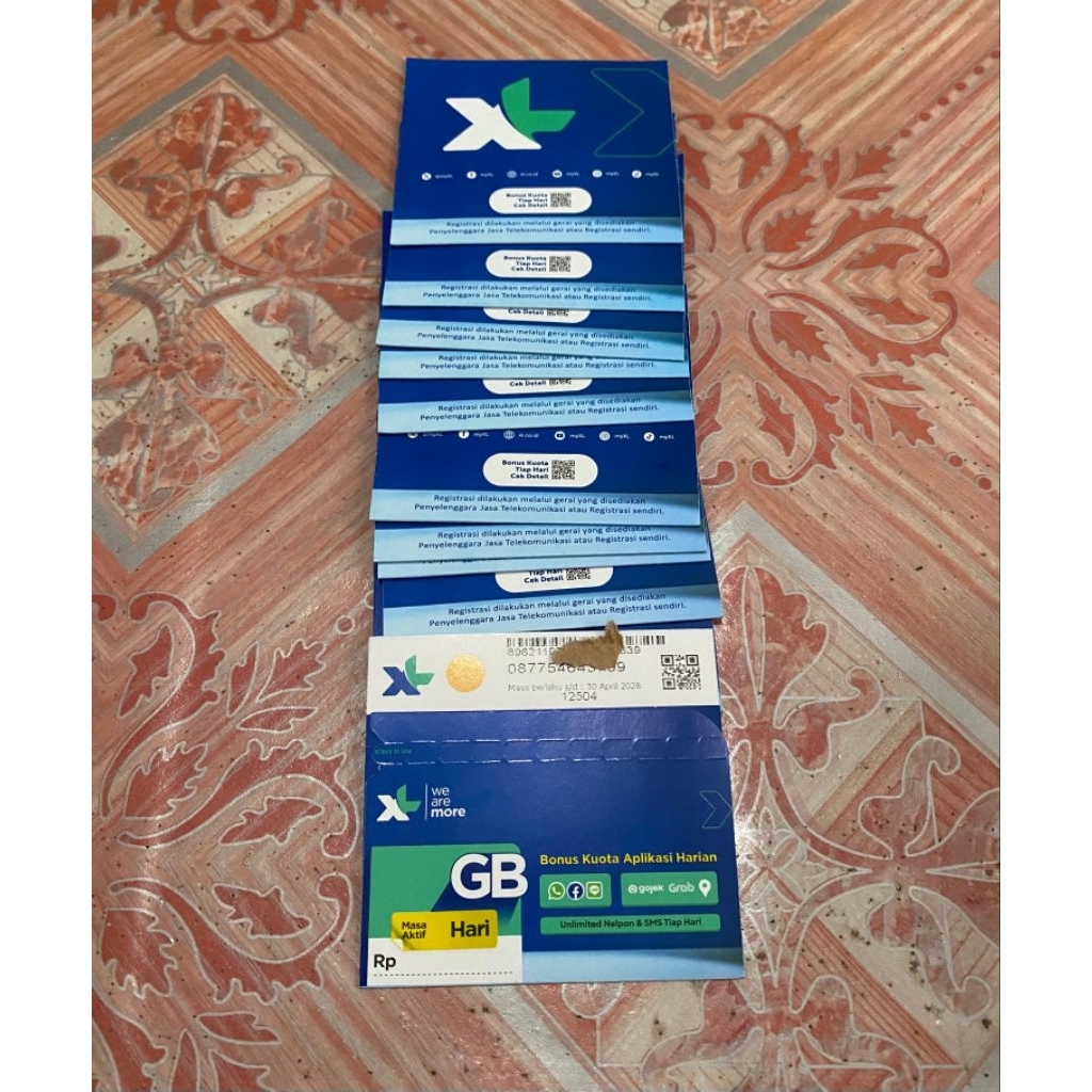 KARTU PERDANA (BELUM INJECT) 1 BOX XL ISI 50 PCS , ISI 25 PCS, ISI 10 PCS