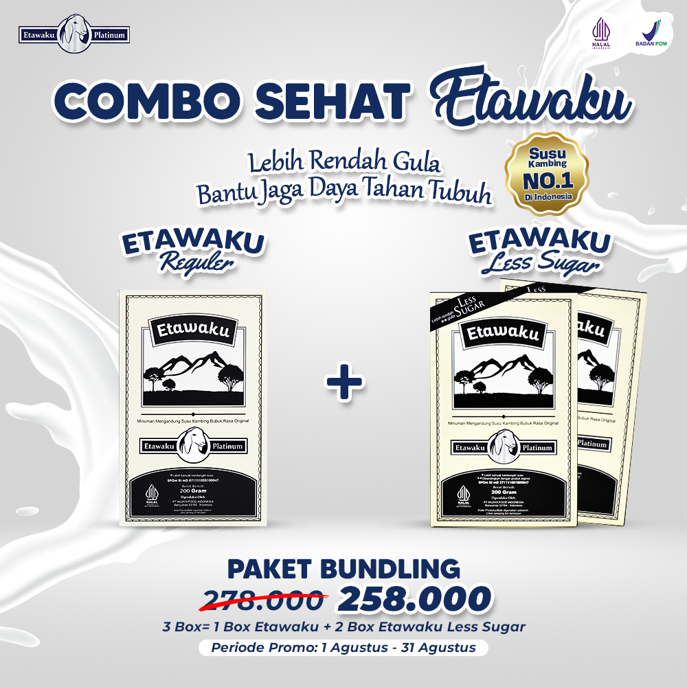 

PROMO BUNDLING 2 Box Etawaku Less Sugar + 1 Box Etawaku Platinum Original - Susu Kambing Etawa Atasi Sesak Nafas Asma Bronkhitis Meningkatkan Kesehatan