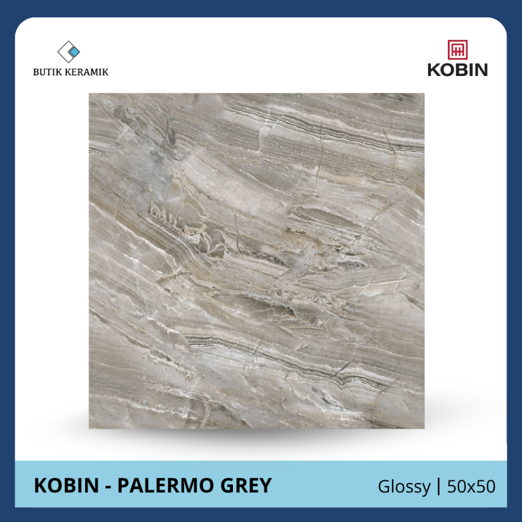 Keramik 50x50 Glossy | Kobin | Palermo Series | Glossy | Grade A / KW 1 | Keramik Lantai I Keramik M