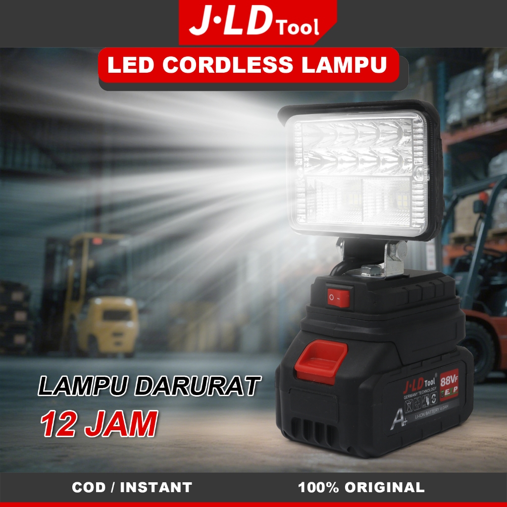TERLARIS JLD LED Lampu Cordless lampu kerja emergency lampu darurat bengkel lampu emergency charger