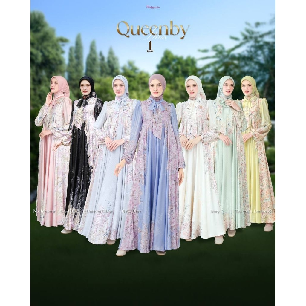 QUEENBY DRESS BY ZABANNIA ORIGINAL/ GAMIS MEWAH PREMIUM