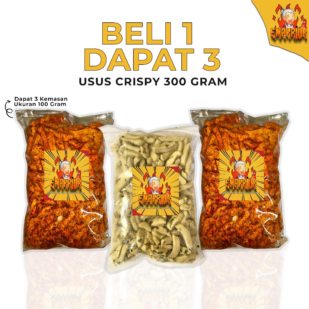 

EMAKRIUK - Buy 1 Get 3 BASRENG 300 Gram Original 100gr Pedas 100gr Bumbu Melimpah Snack Food Cemilan