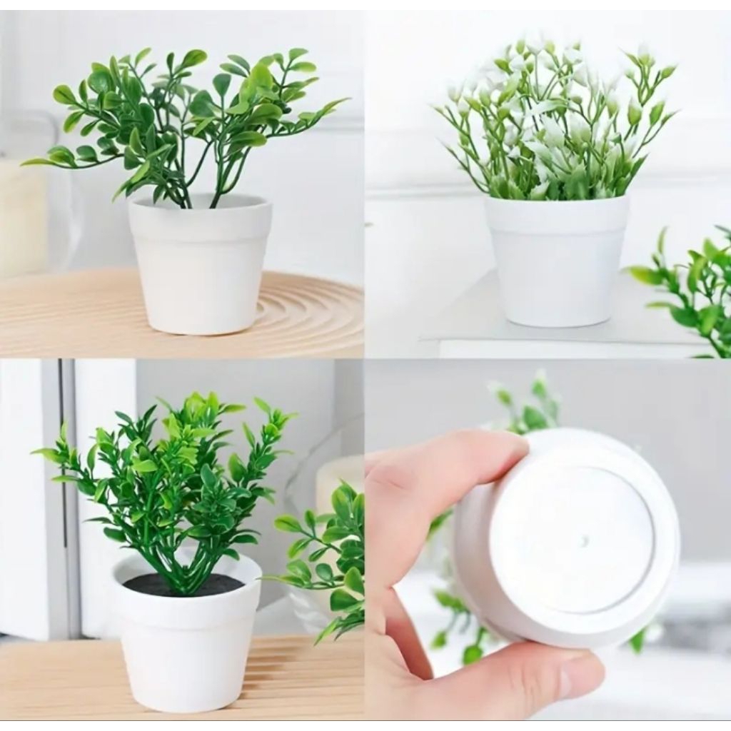 Vas Bunga Meja & Pot Bunga Hias Plastik  Vas Plastik Mini Bulat Dekorasi Meja Aesthetic Minimalis