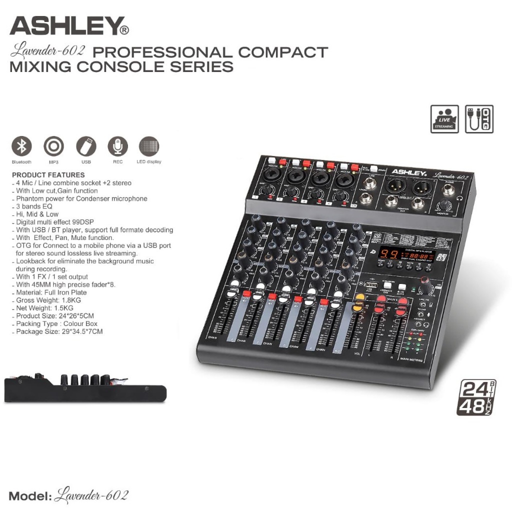 MIXER AUDIO ASHLEY LAVENDER602 LAVENDER 602