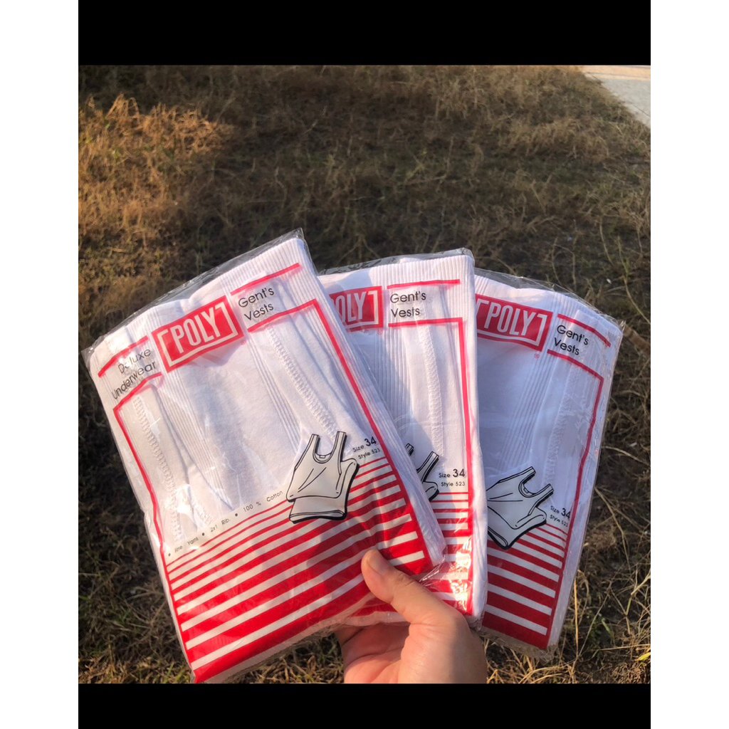 Kaos dalam / Singlet pria Merk POLY PROMO 3pcs 100rb