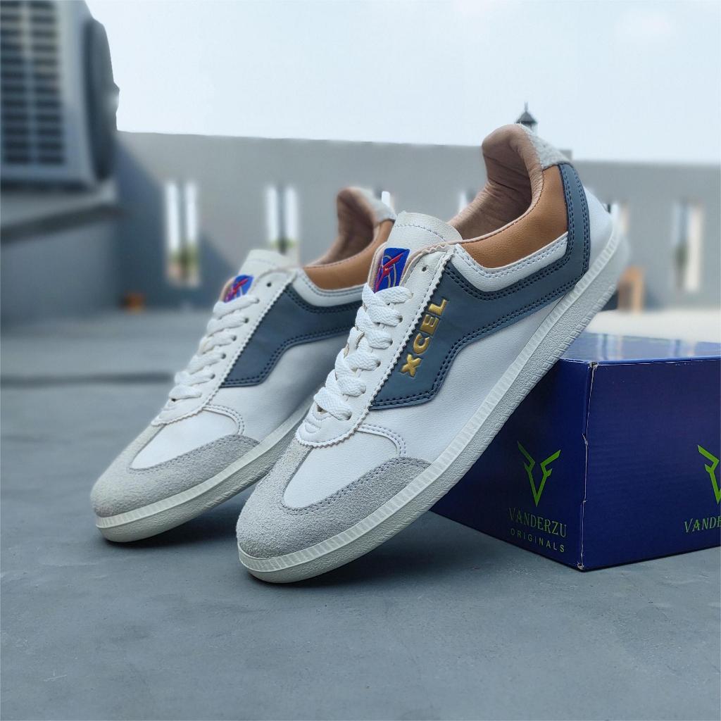Sepatu VANDERZU XCEL Sneaker Casual Authentic Retro Original Pria Wanita Putih Abu Lis Coklat Tren F