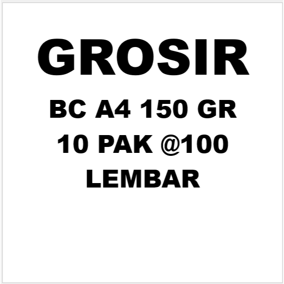 

GROSIR 10 PAK @ 100 LEMBAR Kertas Brief Card (BC) ukuran a4 21x29,7 cm isi 100 lembar 150 gr putih