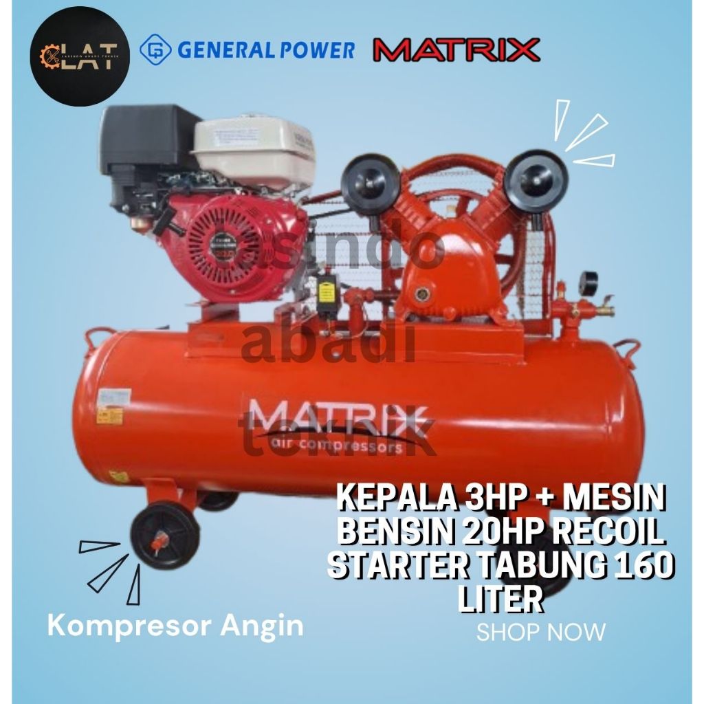 Kompresor Angin Set GENERAL POWER CX460 20HP + MTX2090 3HP 160L Compressor CX 460 20 HP MTX 2090 3 H