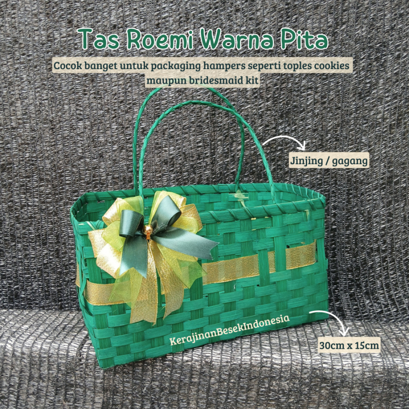 

GROSIR TAS ROEMI 30 x 15 WARNA BONUS PITA GODIE BAG HAMPERS BINGKISAN HANTARAN PARSEL MURAH BAMBU