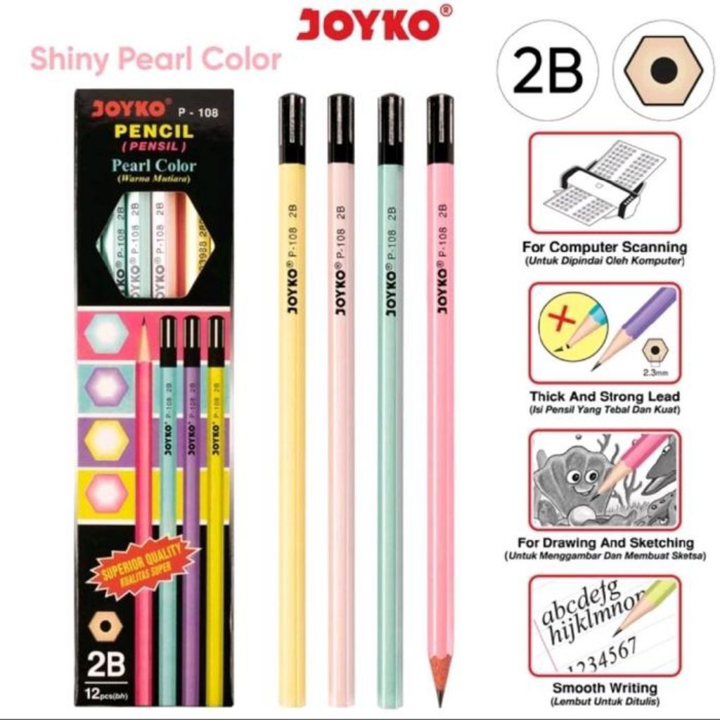 

Pensil 2B Joyko P108 satuan 1 Pcs