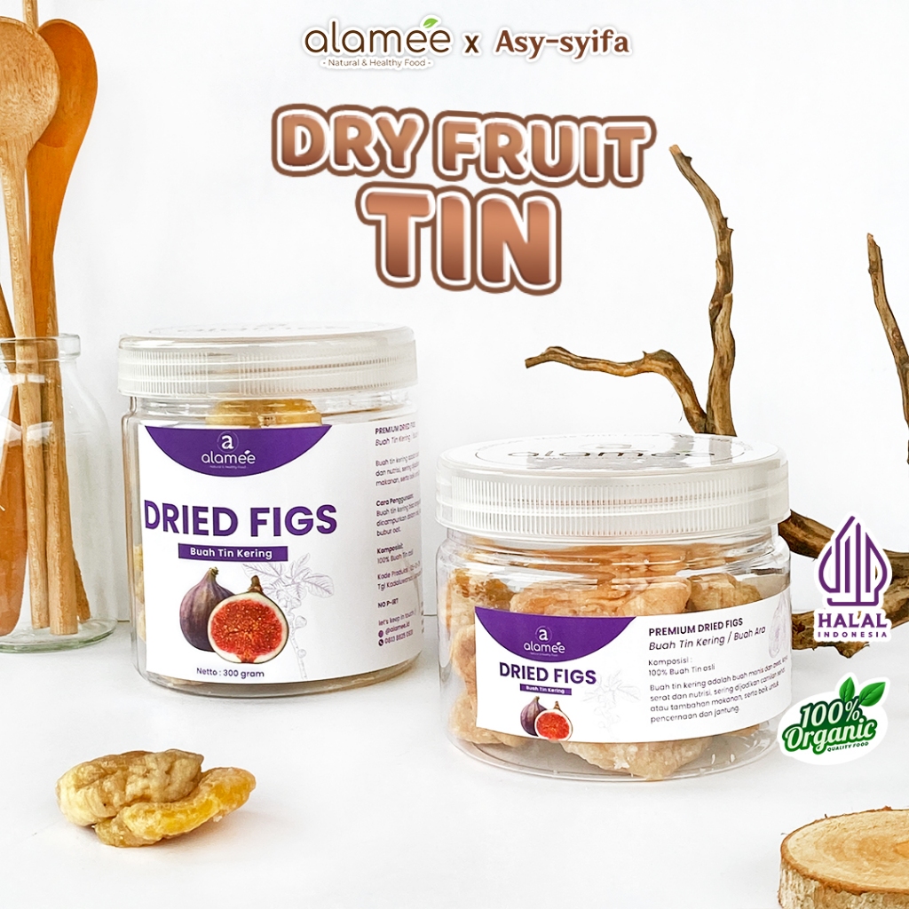 

ALAMEE Buah Tin Kering Cemilan Buah Sehat Dried Figs Buah Ara Kering Rendah Kalori 300gr