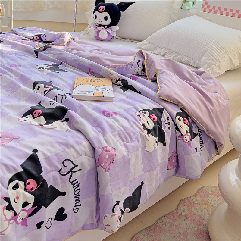 Selimut Bed Cover Anak Karakter Bahan Katun Halus Lembut Tebal Tidak Berbulu