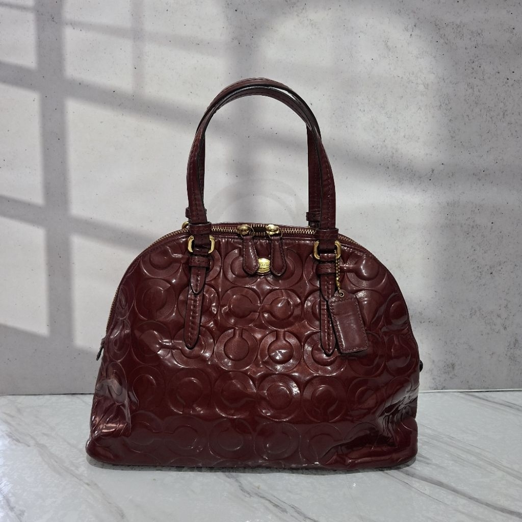 Tas Preloved Half Round Kulit Glossy