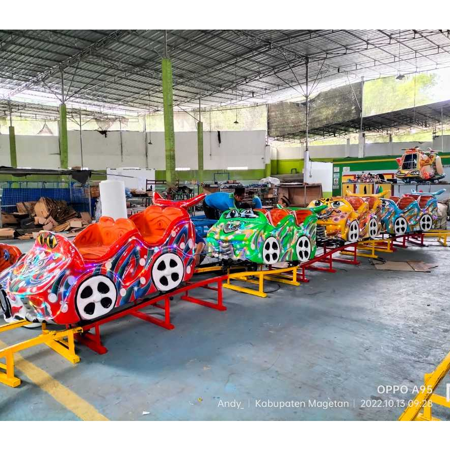 Odong odong kereta lantai mini coaster rel naik turun
