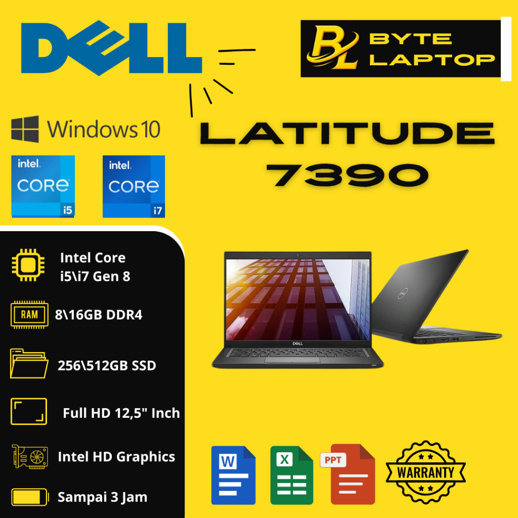 Laptop/DELL 7390 Core i7gen8 Ram 8 DDR4 Ssd 256/512 Gb/laptop i7gen 8 murah/Dell Secon
