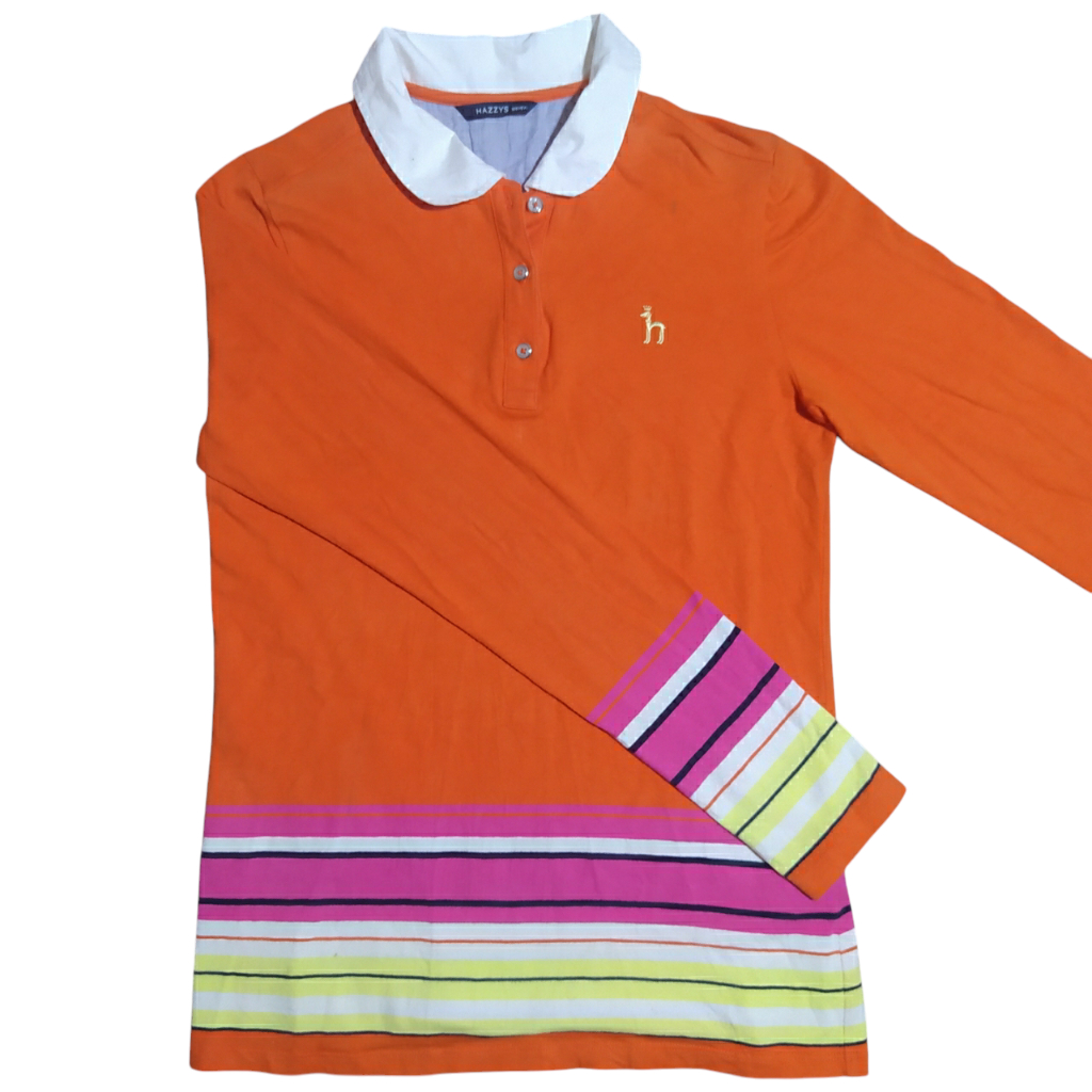 Kaos Polo Dry Wanita HAZZYS GOLF Orange Size M Brand Preloved