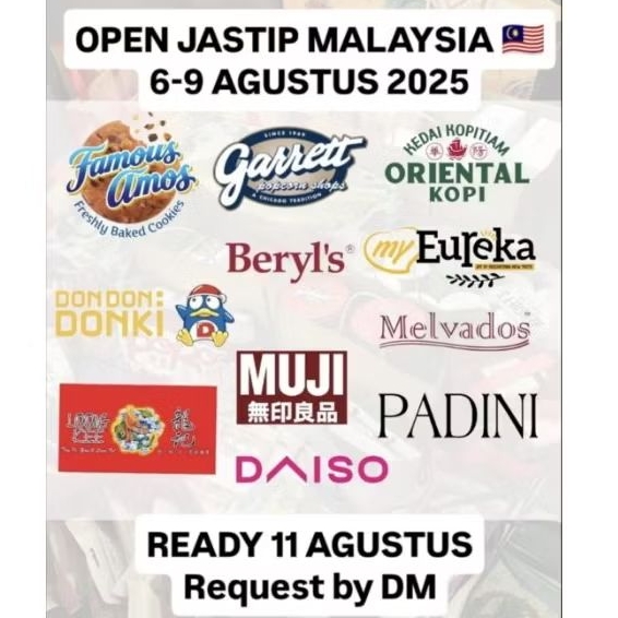 

JASTIP MALAYSIA KUALA LUMPUR BERYLS LOONG KEE FAMOUS AMOS GARRETT EUREKA MUJI DAISO OLOIYA ORIENTAL KOPI PADINI DON DON DONKI MELVADOS