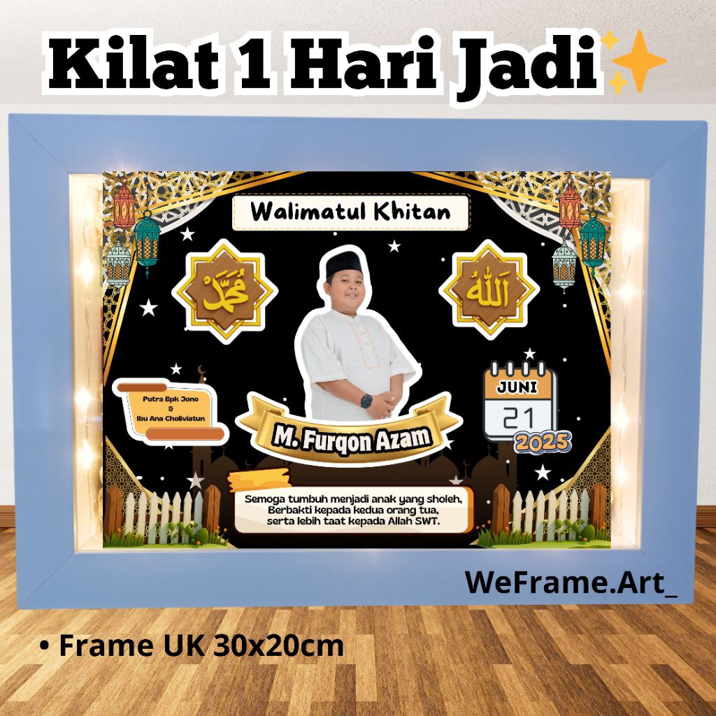 kado Khitan / Kado Sunatan / Hadiah Khitan / Frame Khitan / Hadiah Sunat/ souvernir sunat