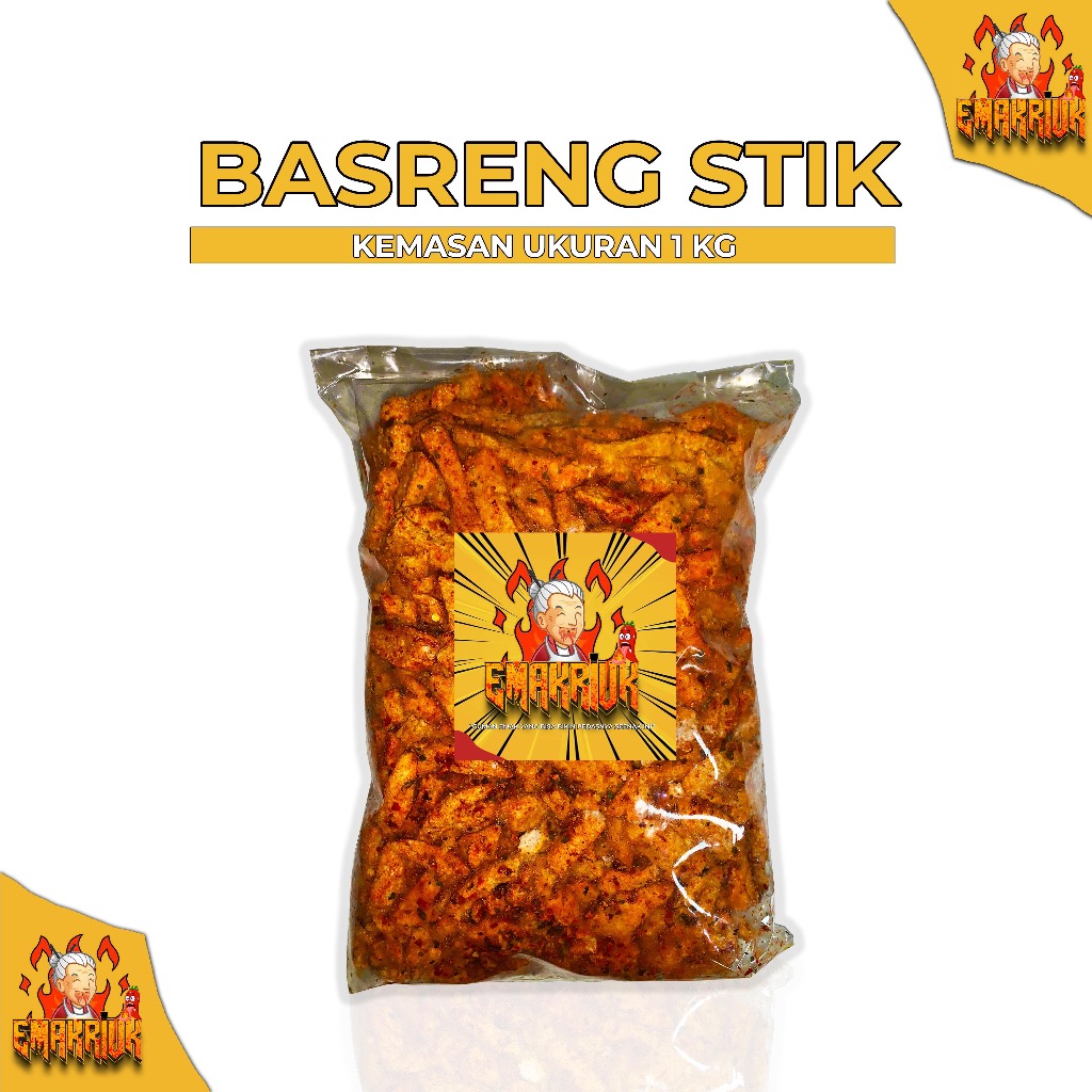 

EMAKRIUK - 1KG BASRENG Kripik Basreng Original Pedas Gurih Daun Jeruk Bumbu Melimpah Snack food