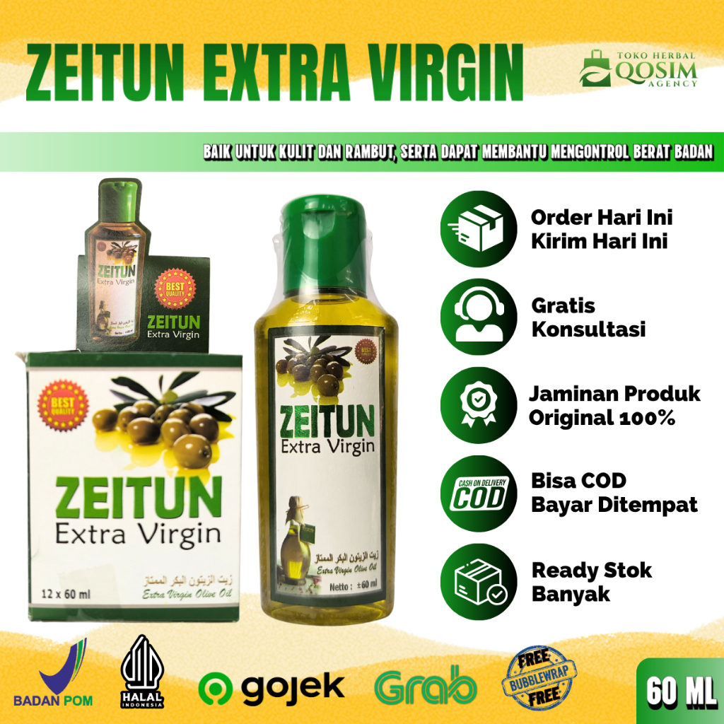 

Zeitun Extra Virgin 60ml Minyak Zaitun Perasan Pertama