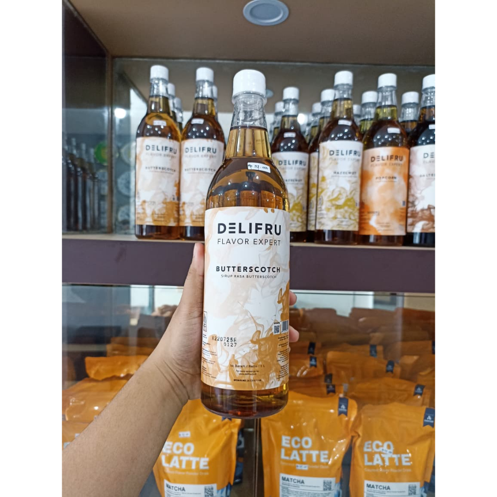 

DELIFRU BUTTERSCOTCH SYRUP DRINK KEMASAN 1 LITER/BUTTERSCOTCH PREMIUM/BPOM/HALAL
